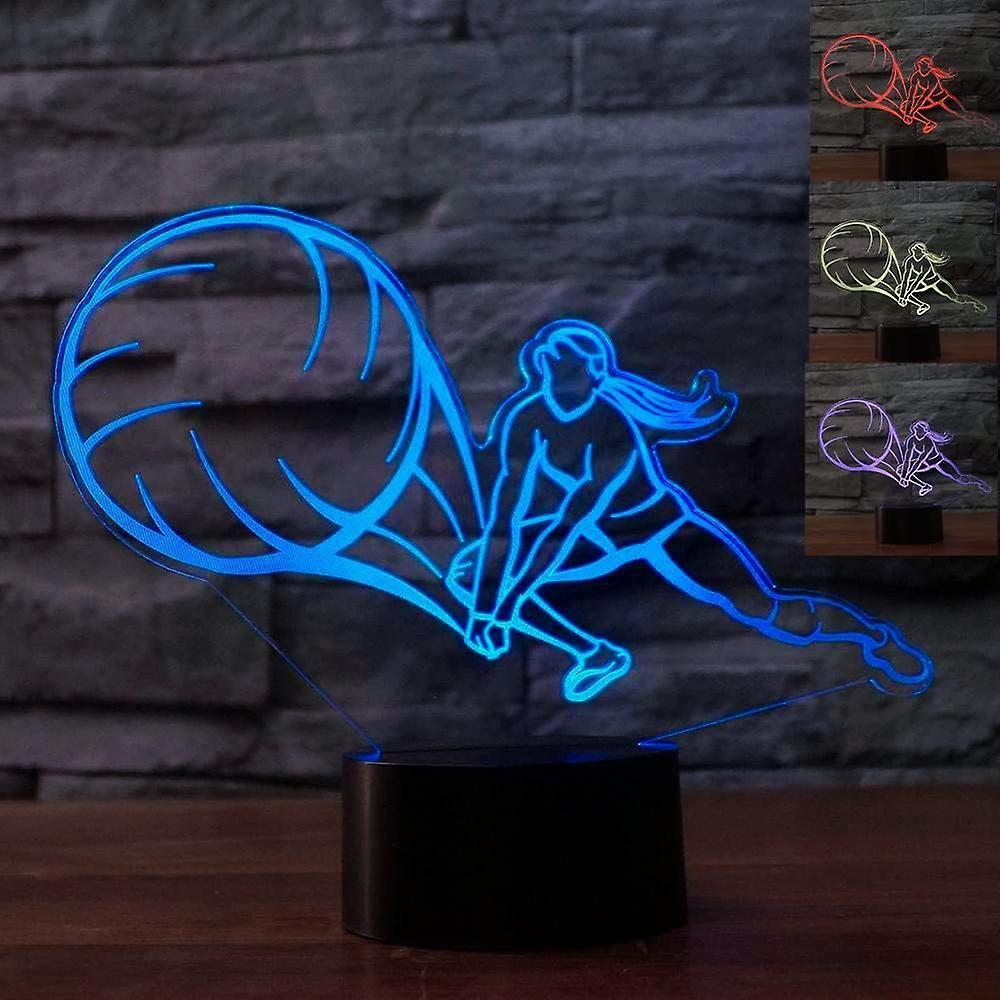 Xcy 3D Volleyball Night Light led Lamp Illusion 7 Color Changing Touch Switch Lamps Birthday Gift Acrylic Flat ABS Base USB Cable Toy