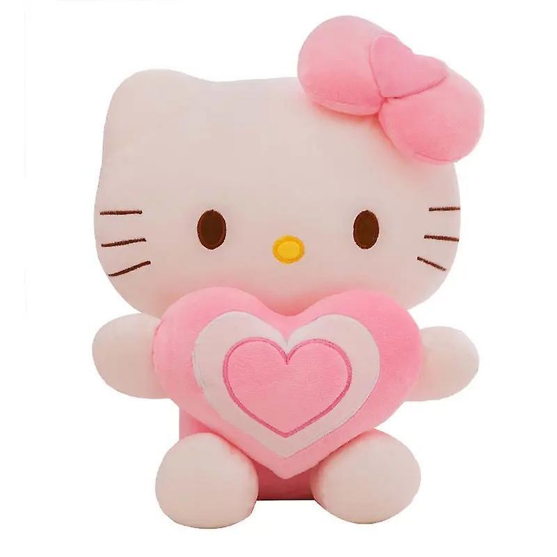 Scvvd Big Size 60cm Sanrio Hello Kitty Cat Plush Dolls Stuffed Animal Toy Kitty Super Cute Pink Heart Kitt