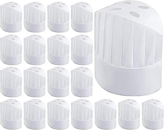 Dewenwils Toque De Cuisinier, 20 Pcs Toque Cuisinier Enfant Rglable, Chapeau De Chef Jetable Pour Cuisine Maison Restaurant Restauration