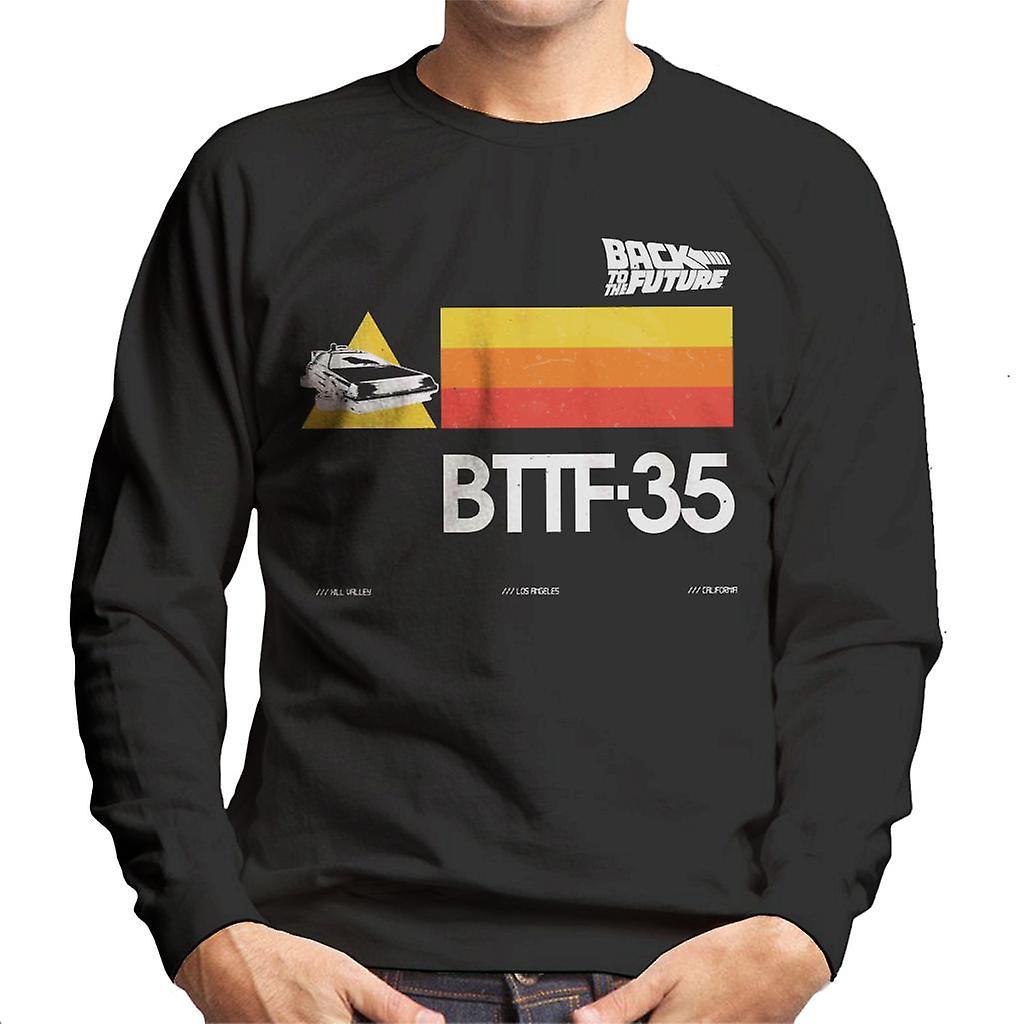 Back to the Future 35th Anniversary Stripes Men's Sweatshirt Black Small