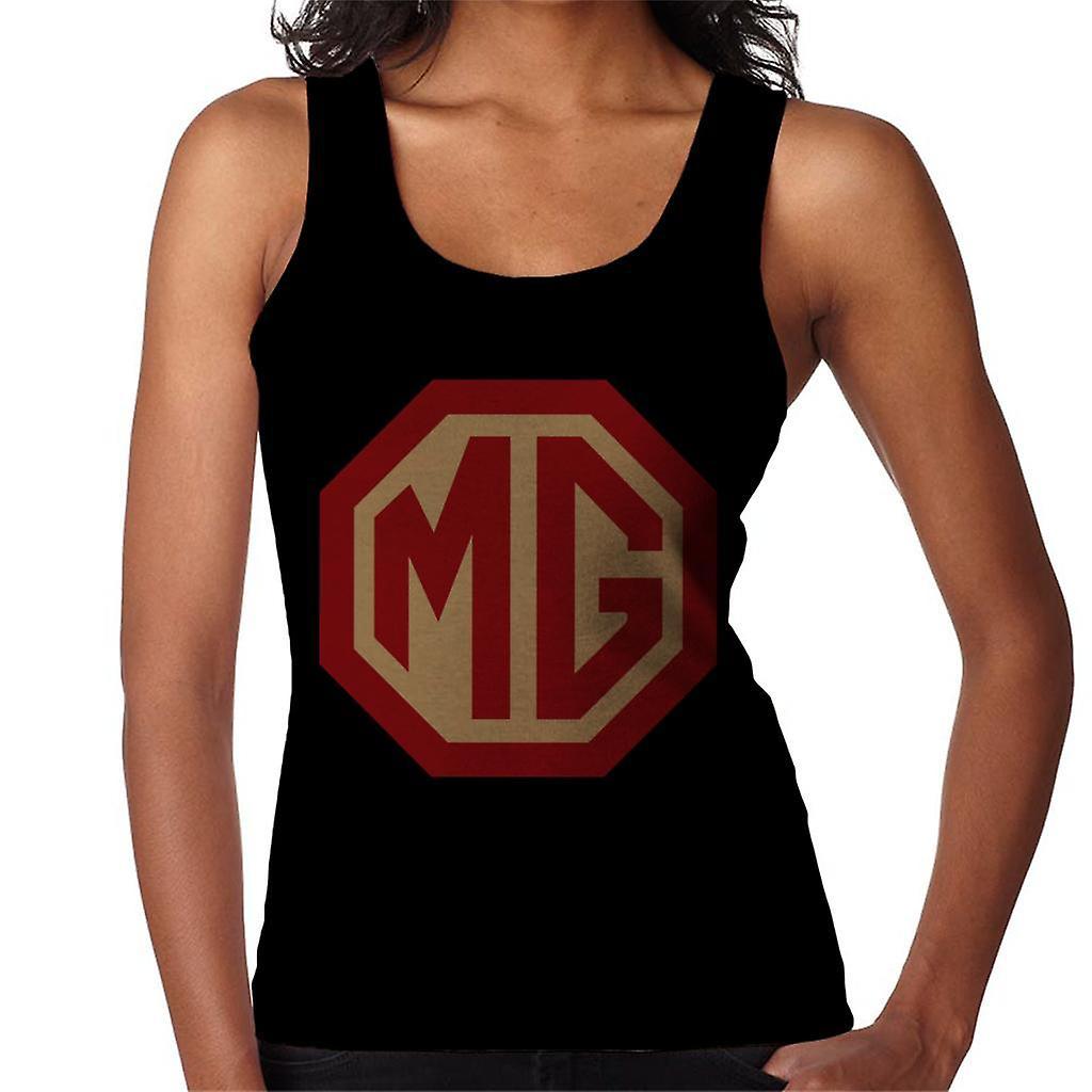 MG Red And Gold Logo British Motor Heritage Women's Vest Black Large