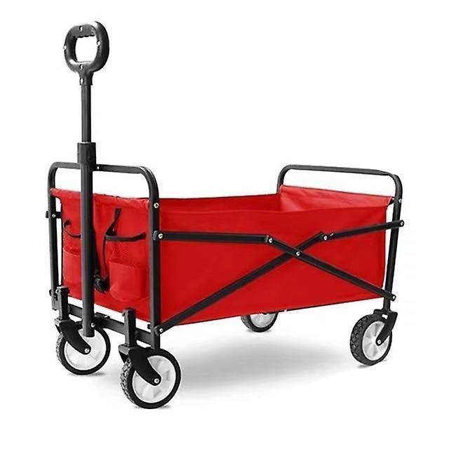 Slowmoose Folding Outdoor Utility Luggage Trolley For Travel And Shopping Red