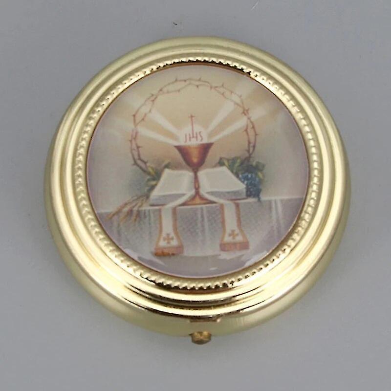 Dint Catholic Holy Grail Box Small Pyx For Eucharist Host Zinc Alloy Carry Consecrated Hosts First Communion Holy Box Holy Box 1 S