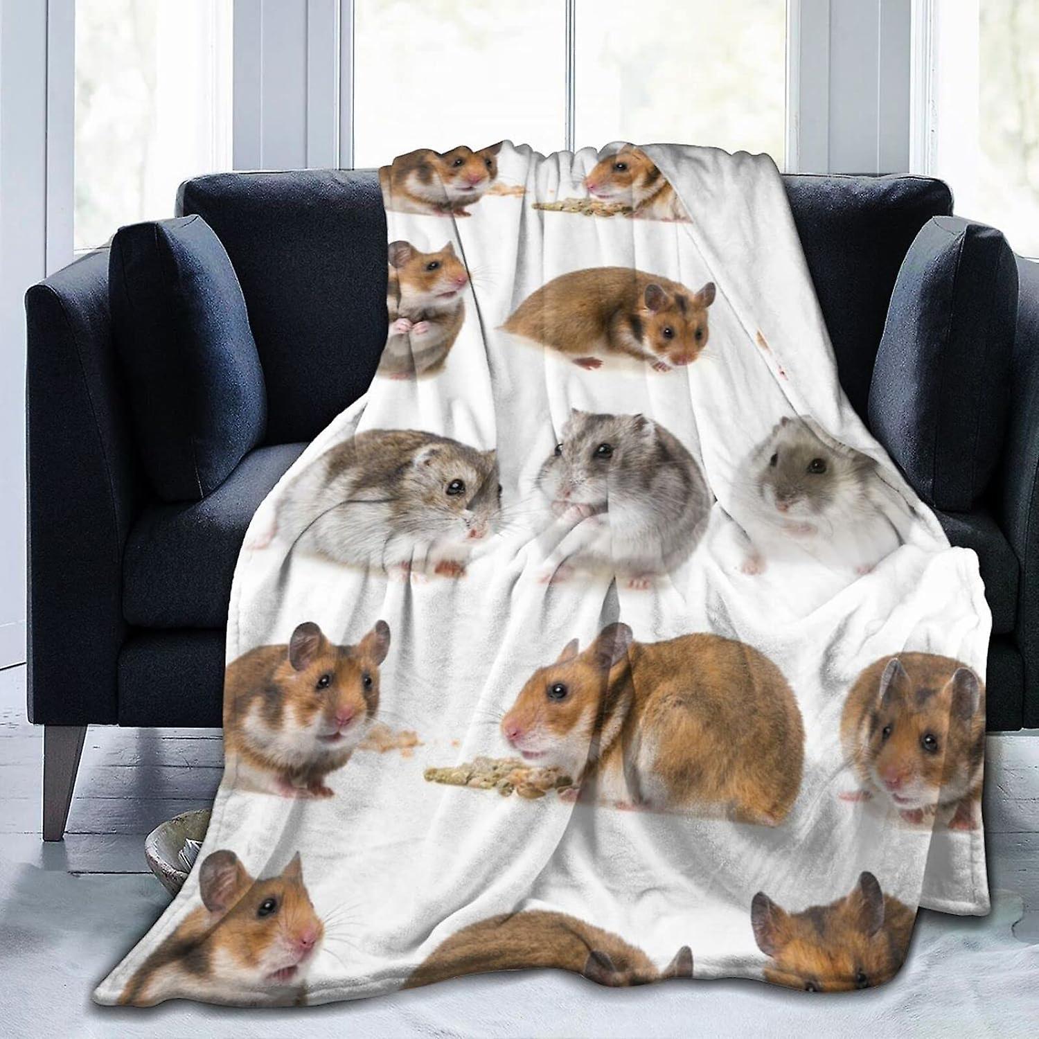 Kerota Blanket Hamster Lightweight Throw Blanket Soft Flannel Blankets Anti Static for Couch Bed 80x60in 200x150cm