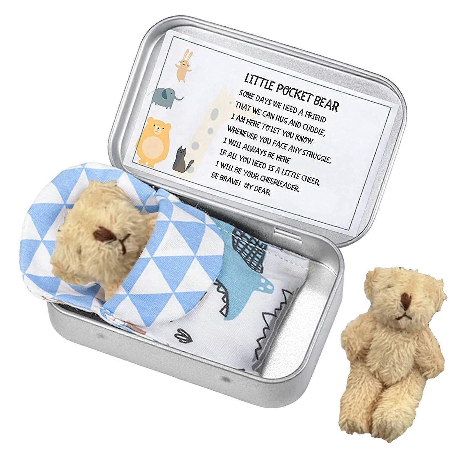 Unbrand Teddy Bear in a Tin Box, Little Pocket Bear, Personalized Stuffed Bear in a Tin, Christmas Birthday Gift for Girls Boys - Bring a Sense of ...