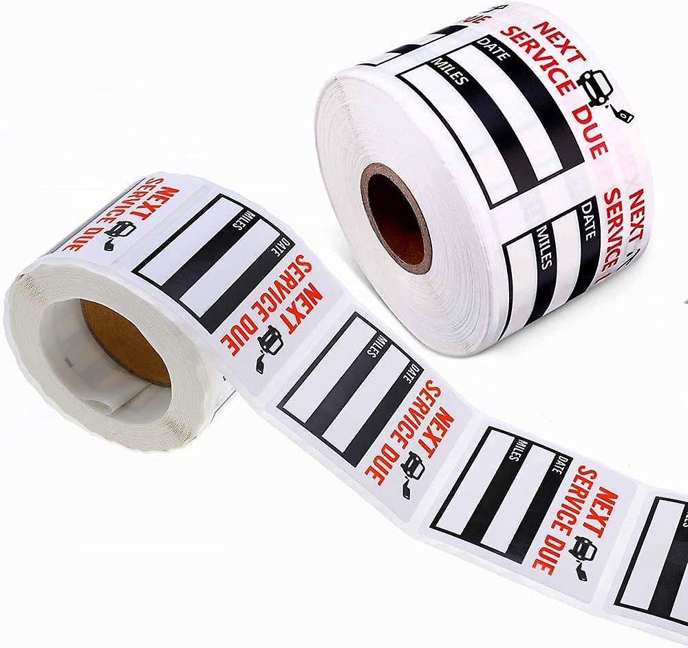 Joyful Oil Change Stickers 300 Pcs 2x2" Service Black Stickers, Next Service Due Reminder Sticker Roll