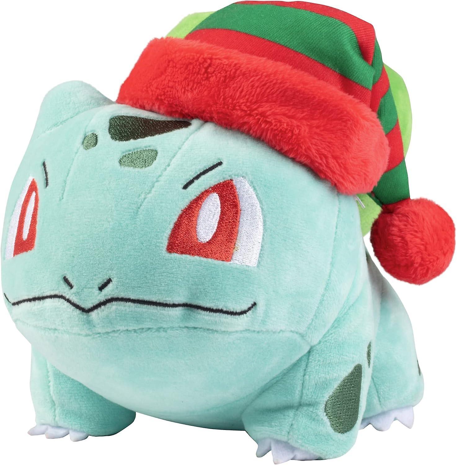 Heyone Pokmon Elf Pokmon 8-Inch Holiday Christmas Bulbasaur Plush Stuffed Animal Toy - For Ages 2 and up