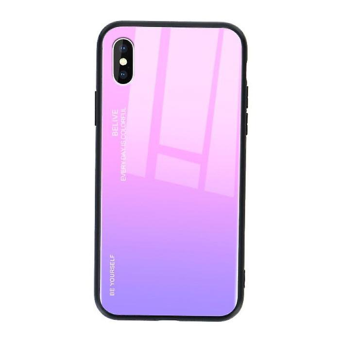 Stuff Certified ® Stuff Certified® iPhone XS Max Case Gradient - TPU and 9H Glass - Shockproof Glossy Case Cover Cas TPU Pink