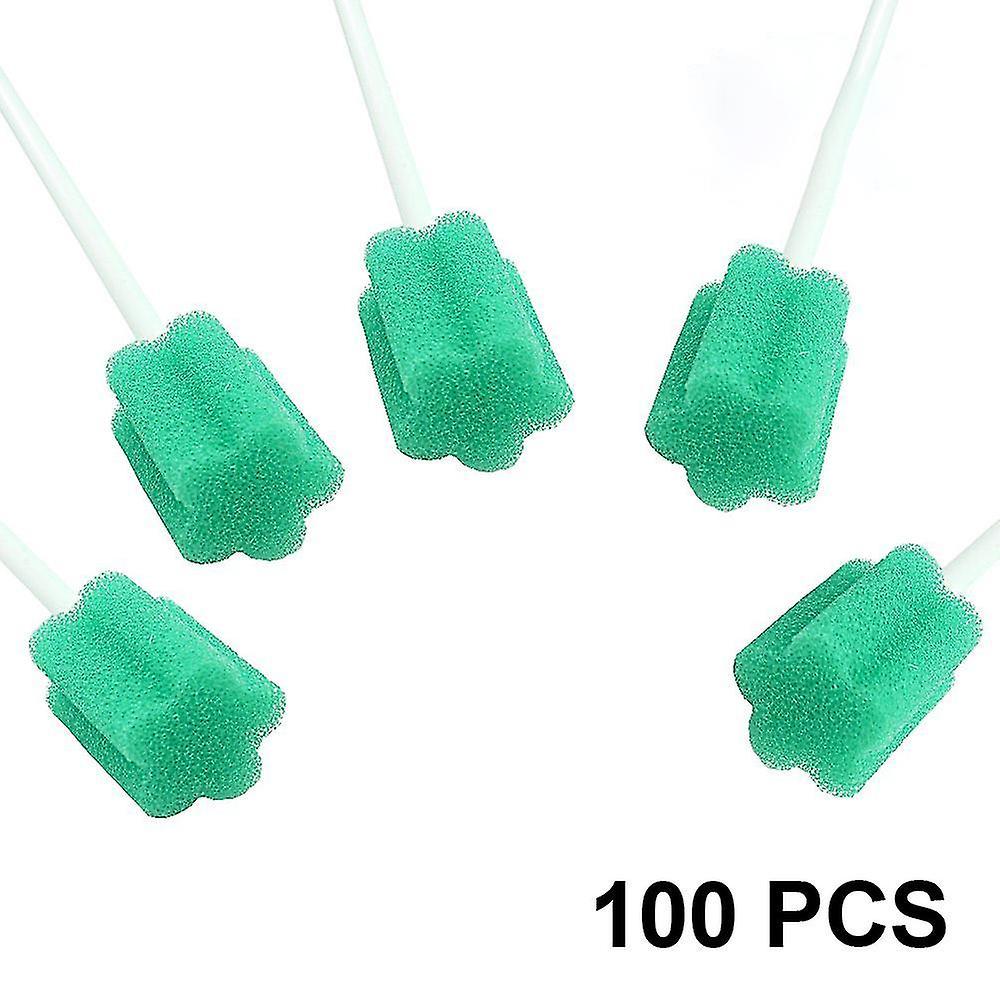 Bosheng 100 Pcs Oral Sponge Sterile Oral Sponge Oral Care Sponge Oral Care Oral Hygiene Sponge Green