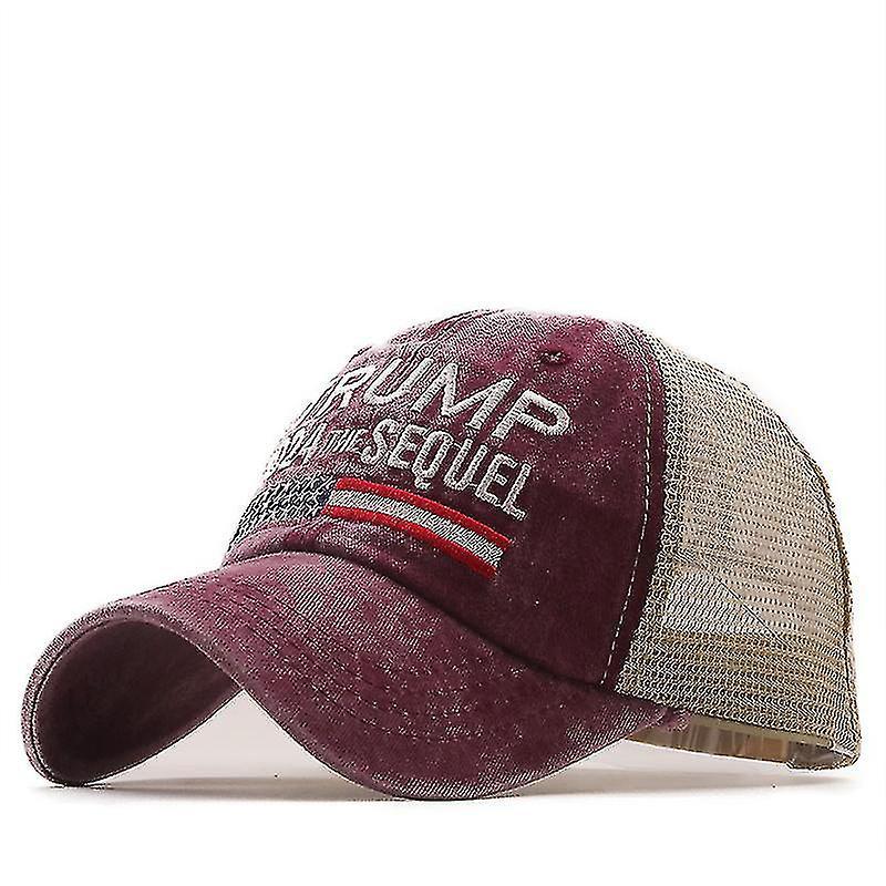 Ddyyhe Hot Trump 2024 American Presidential Hat Make America Great Again Hat Donald Trump Republican Hat Cap Maga Embroidered Mesh Cap red