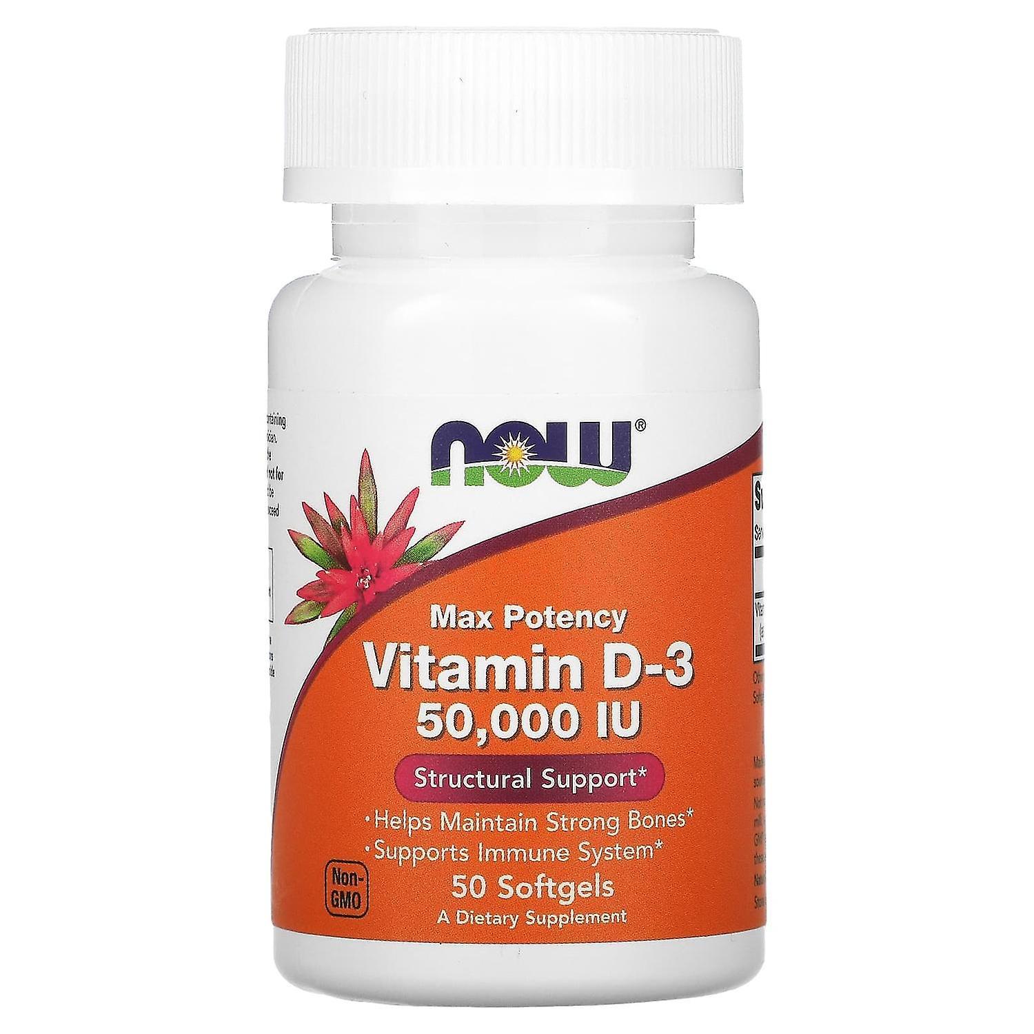 NOW Foods, Vitamin D-3, 50,000 IU, 50 Softgels