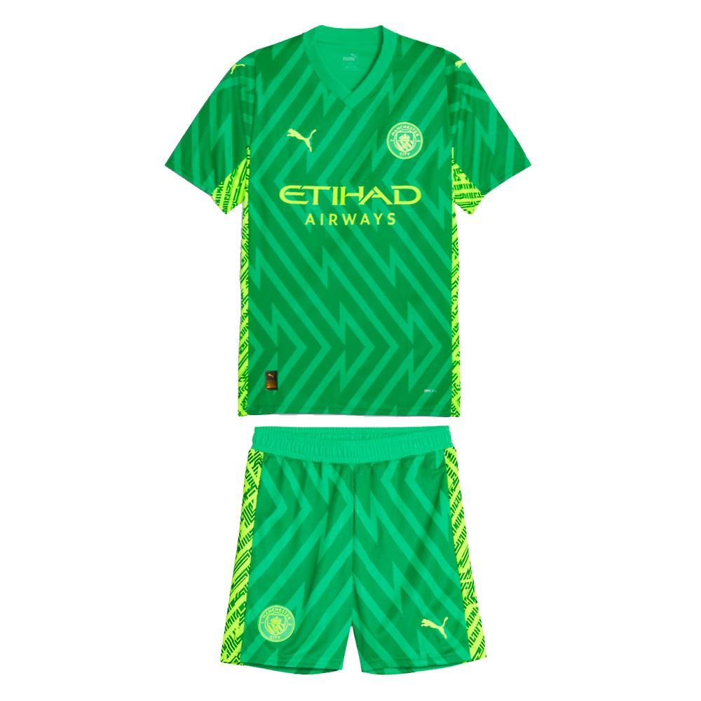 Puma 2023-2024 Man City Goalkeeper Mini Kit (Green) 3-4 Years