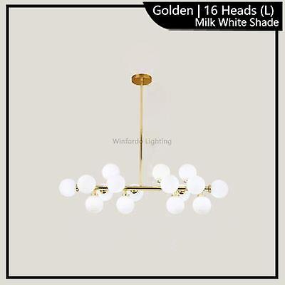 Muggyz 2023 Modern Led Bubble Chandelier Lighting Pendant Lamp For Living Dining Room Luminaire Cold White Golden 16 head white