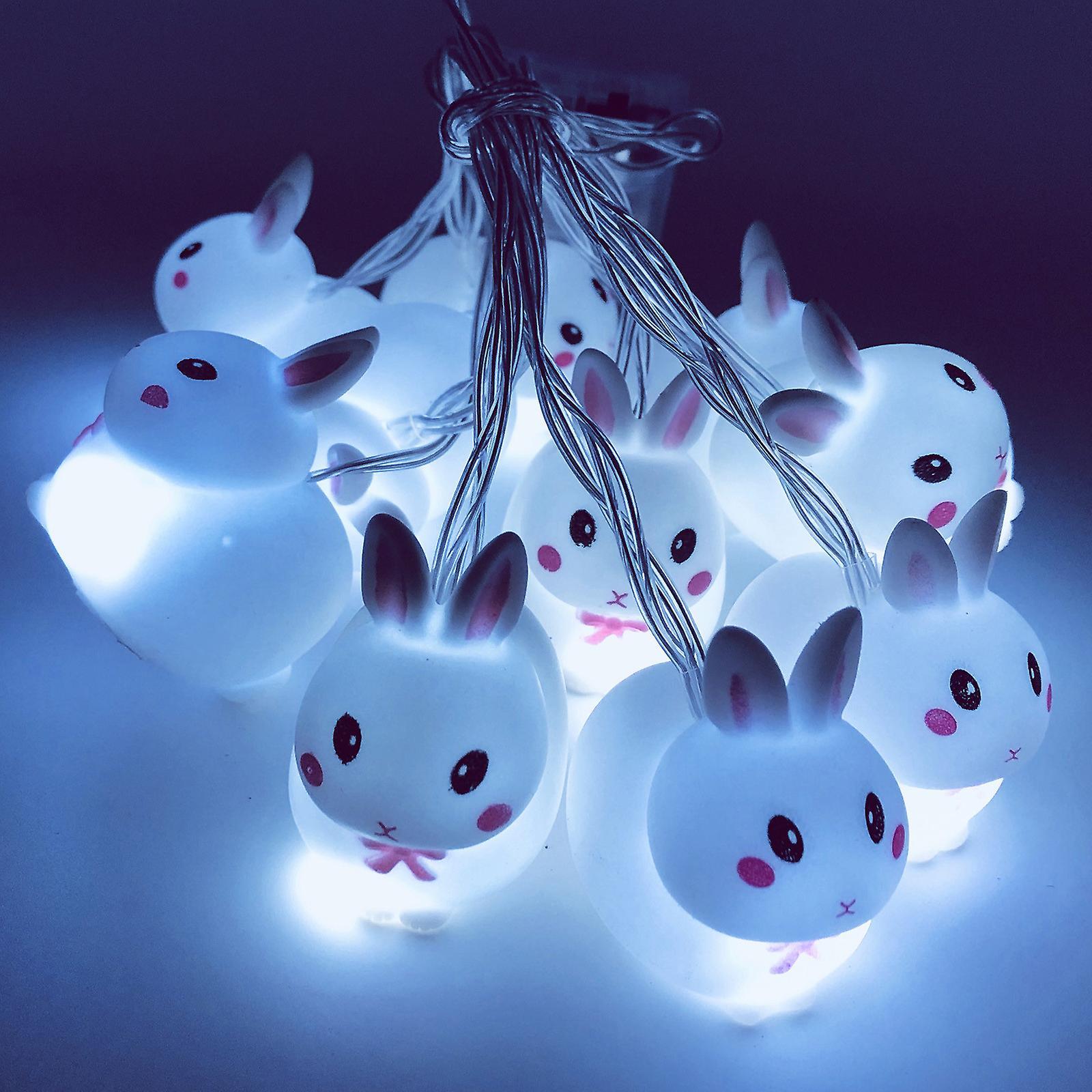 Baodan Easter Bunny LED String Lights 10 Lights 1.65m USB Charging For Decorative eierfarben ostern WH