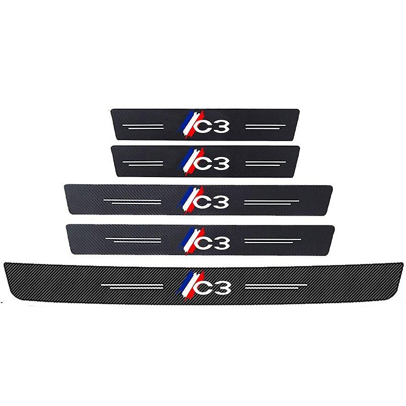 Vehicles Parts For Citroen C3 Emblem Carbon Fiber Auto Door Threshold Sill Scuff Plate Decals Protector Stickers Pedal Guards Car Accessories Vehic...