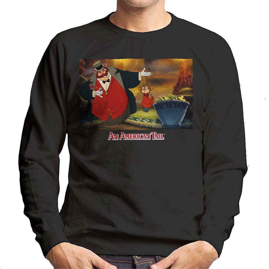 An American Tail Honest John And Fieval Eating Cheese Men's Sweatshirt Black Large