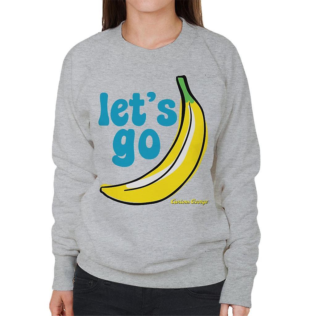 Curious George Let's Go Banana Women's Sweatshirt Heather Grey X-Large