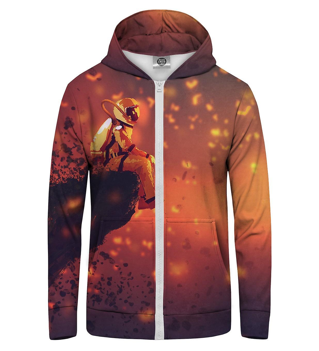 Mr Gugu & Miss Go Mr. GUGU & Miss GO Volcano Astronaut Hoodie Kangaroo Zip Up orange 2XL