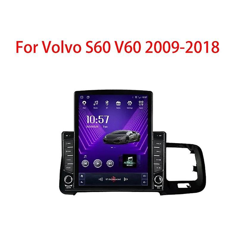 JIULUNET Tesla Type Android For Volvo S60 V60 2009 2010 2011 2012 2013-2018 Car Radio Multimedia Video Player