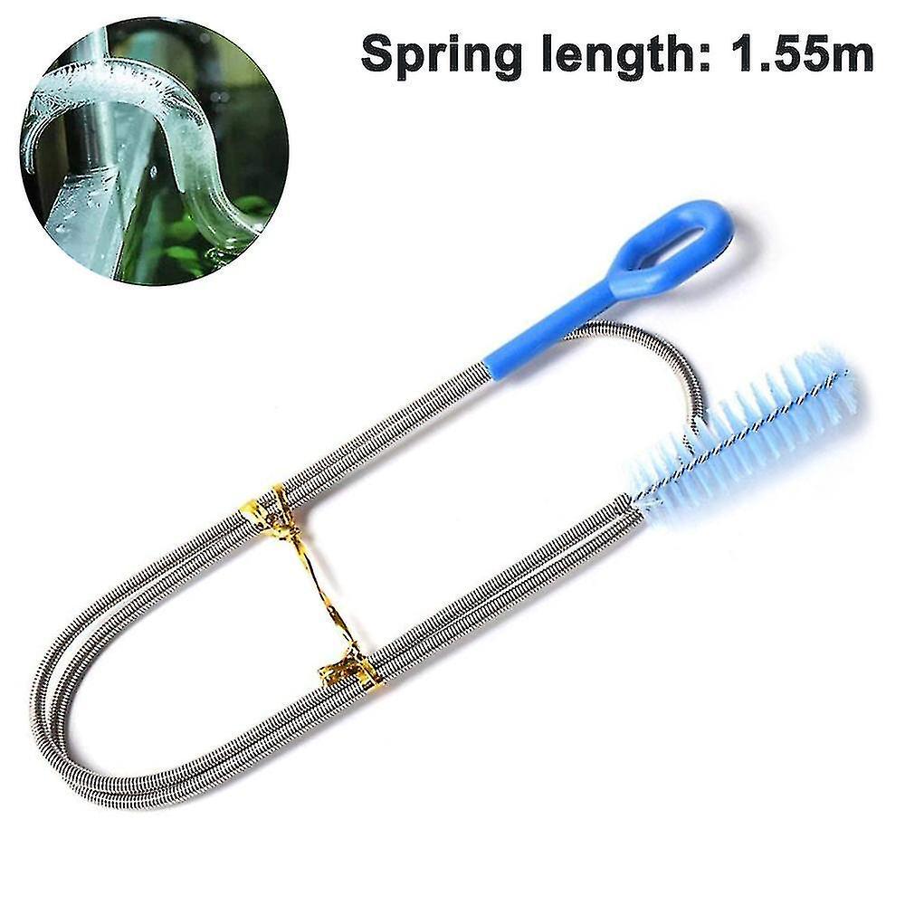 Tianzun Extra Long Drain Cleaning Brush,1.55m,flexible Drain Cleaning Tool Blue