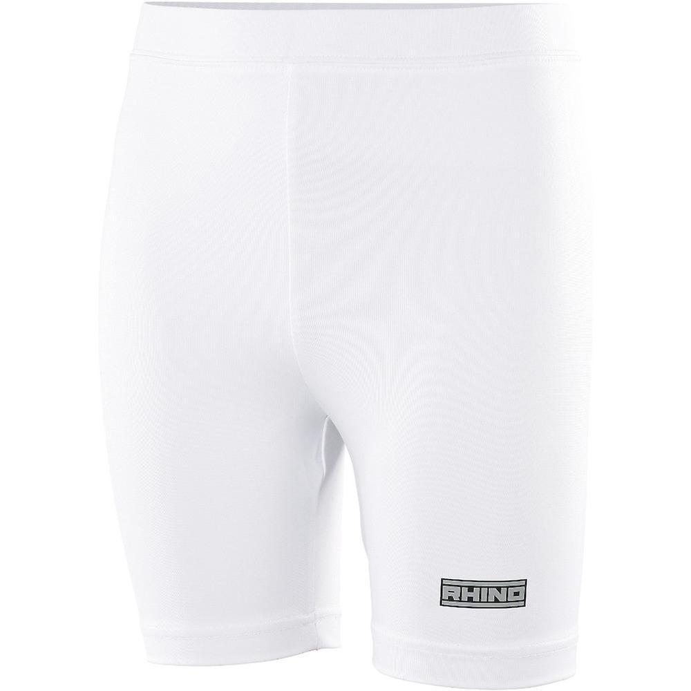 Rhino Boys Lightweight Quick Drying Sporty Baselayer Shorts White LY/XLY - (Waist 26/28")