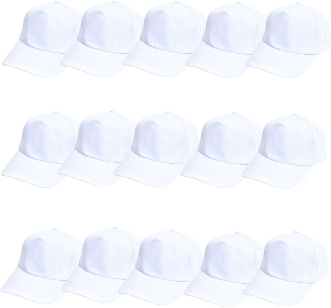 Syzyql 15 Pcs Kids Baseball Caps - Diy Painting White Caps