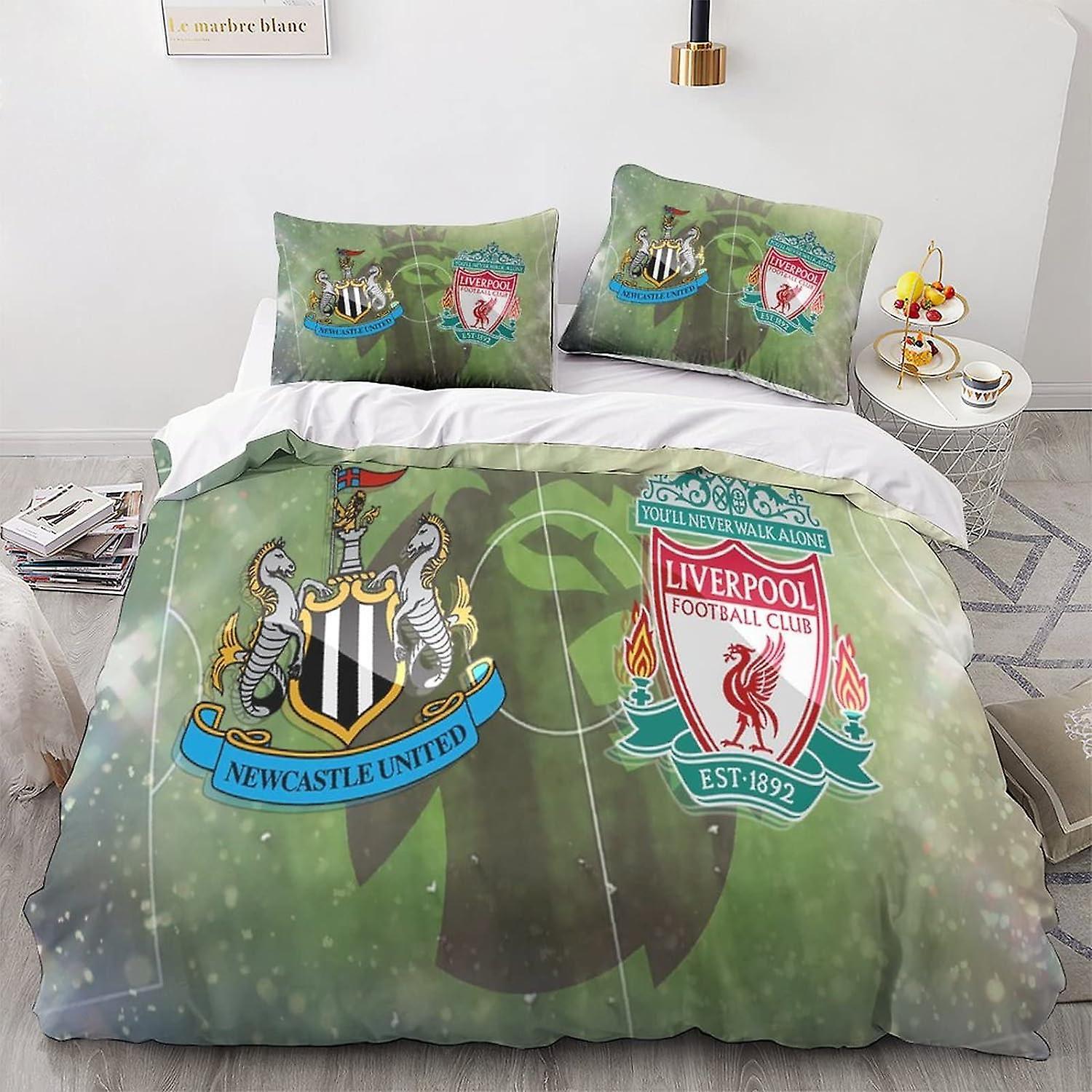 Kerota Liverpool Printed Bedding Set Duvet Cover Bedding Set for Boys and Girls Hidden Zipper Comforter Sets Kingx 135*200 CM Single135x200cm