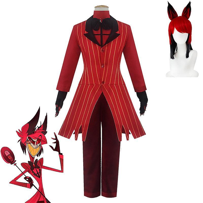 Baiyis Hazbin Hotel Alastor Cosplay for Women Radio Demon Costume Full Set with Wig Halloween Disguise Carnival Costume S