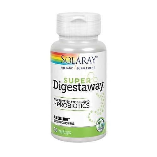 Solaray Super Digestaway + Probiotics, 60 Veg Caps (Pack of 1)