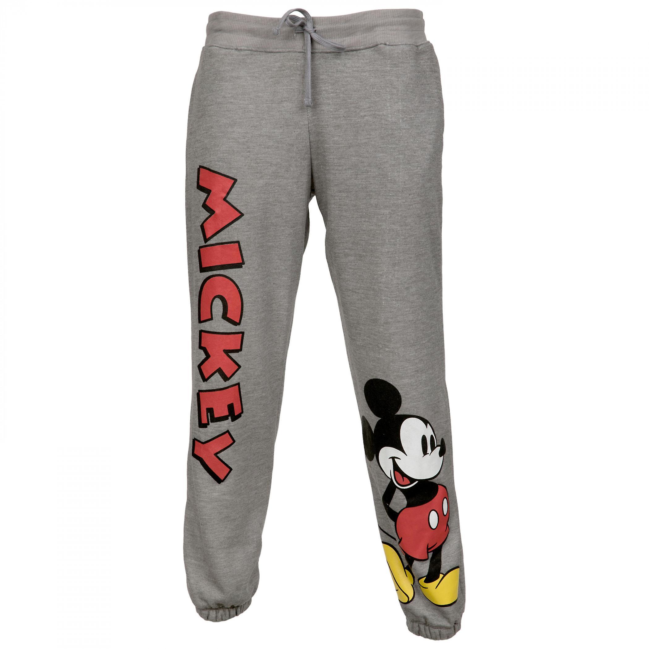 Cartoons Disney Mickey Mouse Classic Retro Art Junior's Joggers Grey X-Large