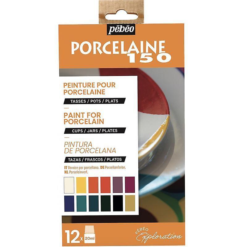 Pébéo Set of 12 water based porcelain paints - 12 x 20 ml Multicolored 20 x 11,5 x 3,5 cm