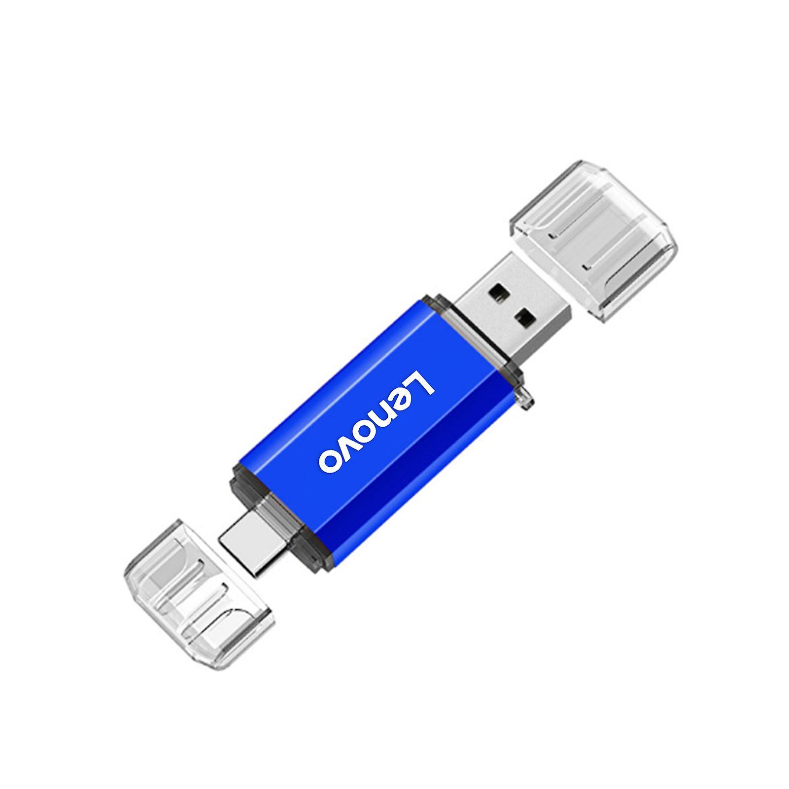 Hislaves Lenovo Memory Disk Large Capacity Data Storage 64GB/128GB/512GB/256GB/1TB/2TB Type-C Smart Phone USB Flash Drive Blue