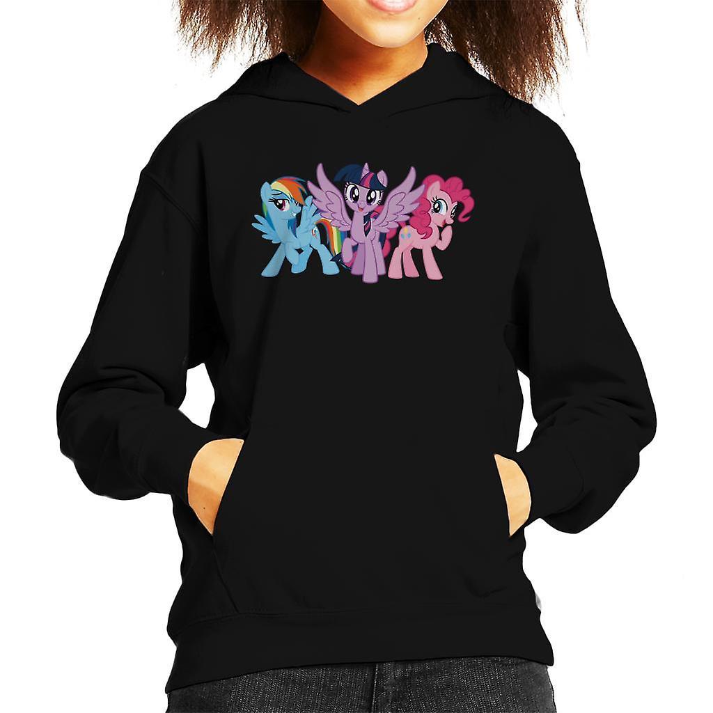 My Little Pony Main Characters Giggling Kid's Hooded Sweatshirt Black Small (5-6 yrs)