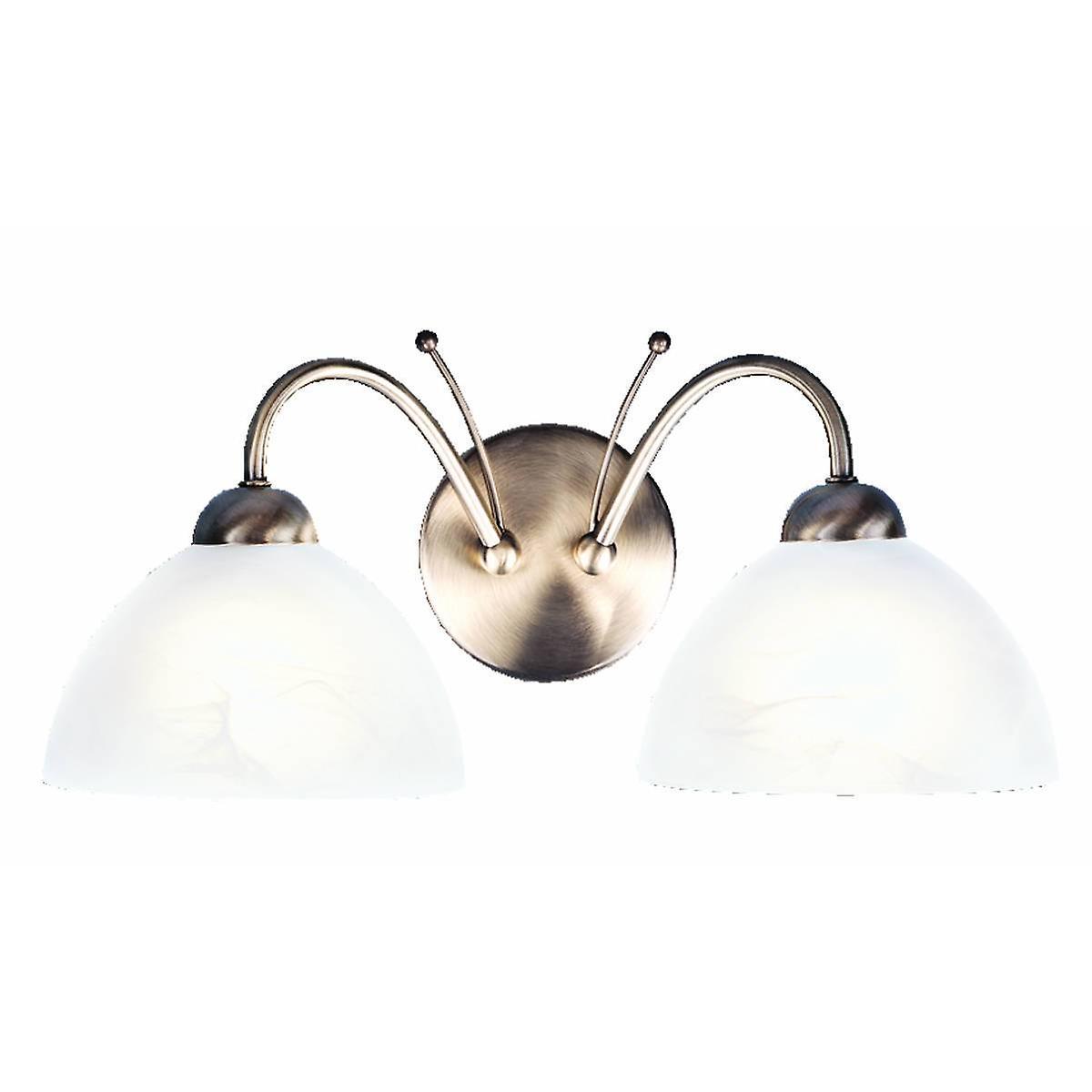 Searchlight Lighting Searchlight Milanese - 2 Light Indoor Glass Wall Light Antique Brass, E14