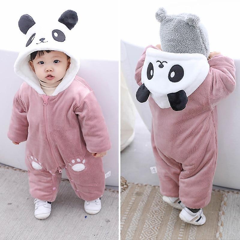 Slowmoose Baby / Cartoon Bear Jumpsuit, Cute Winter Clothing Pink-10 Newborn