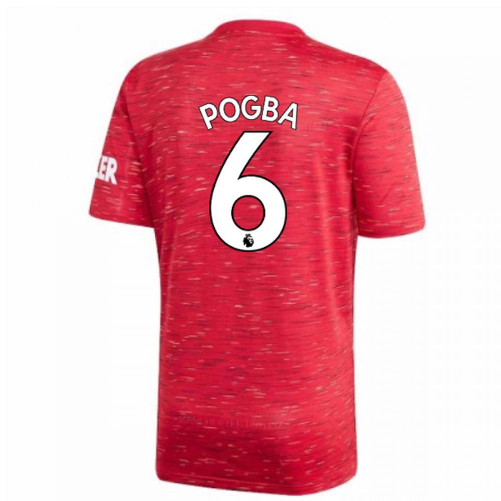 2020-2021 Man Utd Adidas Home Football Shirt (POGBA 6) Red Medium 38-40 inch Chest