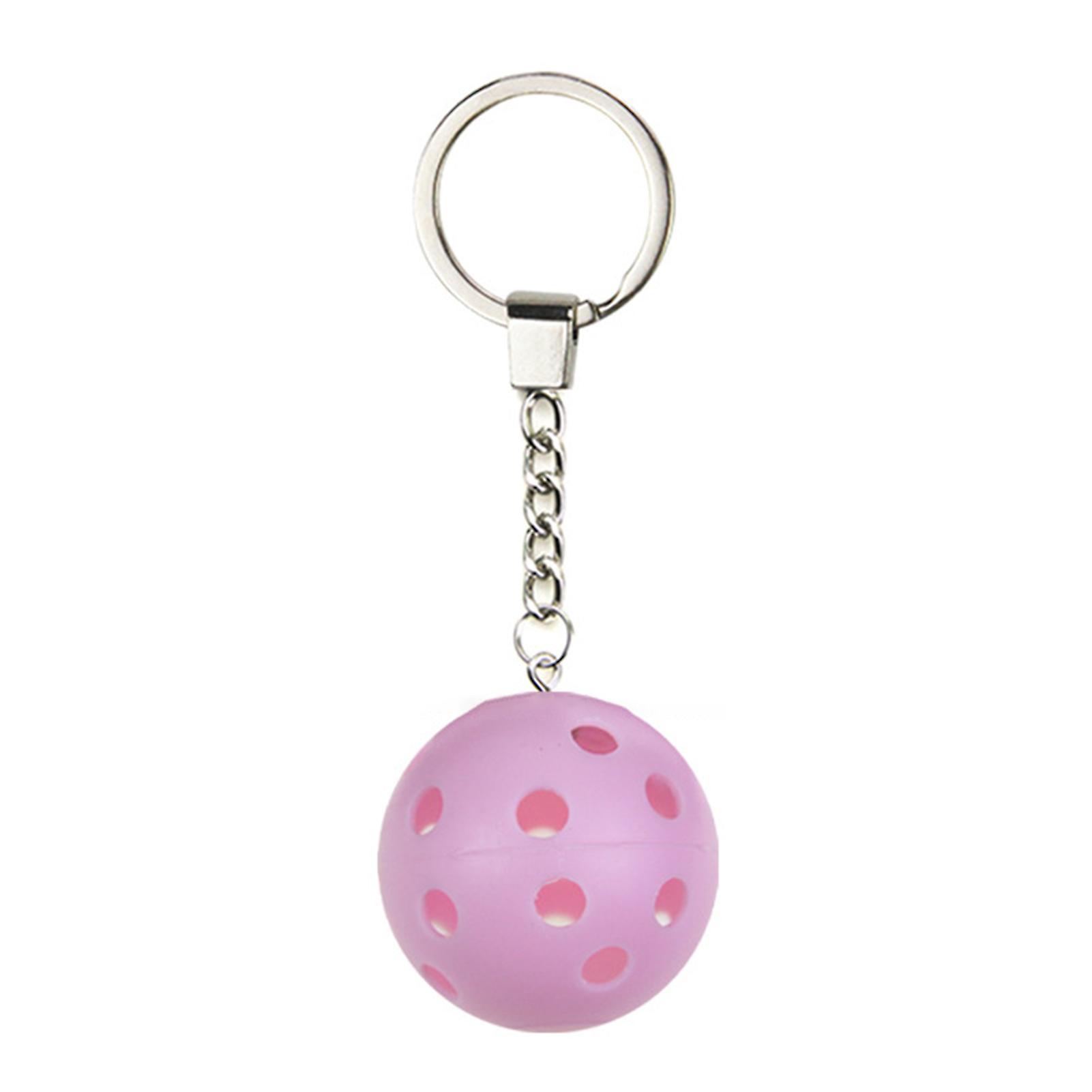 fulaide Golf Keychain Long Chain Plastic Body Hole Ball Pendant Keyring Car Golf Pendant Keychain Backpack Bag Decoration Pink