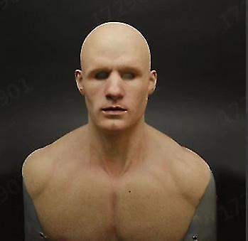 Htclv Latex Man Face Cover Male Disguise Cosplay Halloween Party Prop F