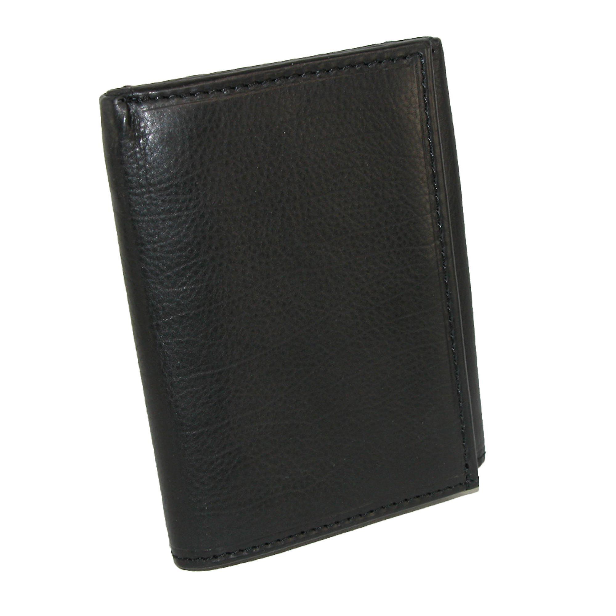 Paul & Taylor  Leather Badge Holder Trifold Wallet (Men) Black one size