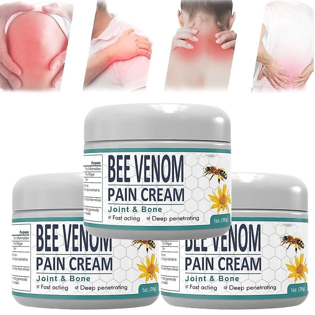 Frusde Bee Venom Pain Cream, Bee Venom Pain and Bone Healing Cream, Bee Venom Gel Joint and Bone Therapy, New Zealand Bee Venom Cream 3pcs