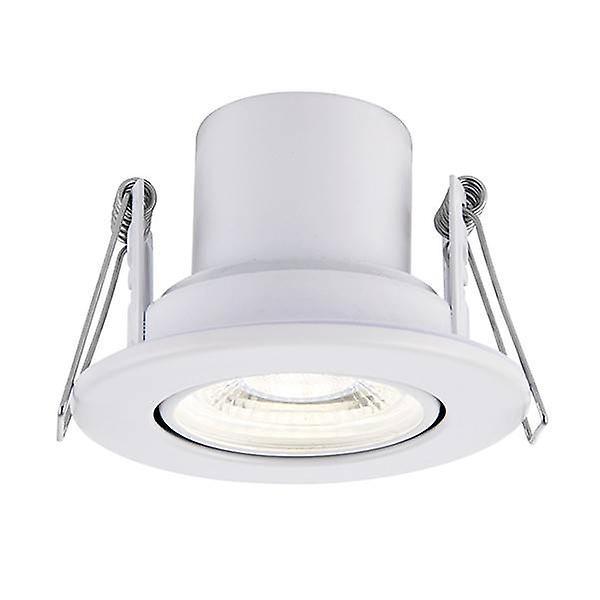 Saxby Lighting Shieldeco Fire Rated Integrated LED Tilt Recessed Light Matt White, Acrylic