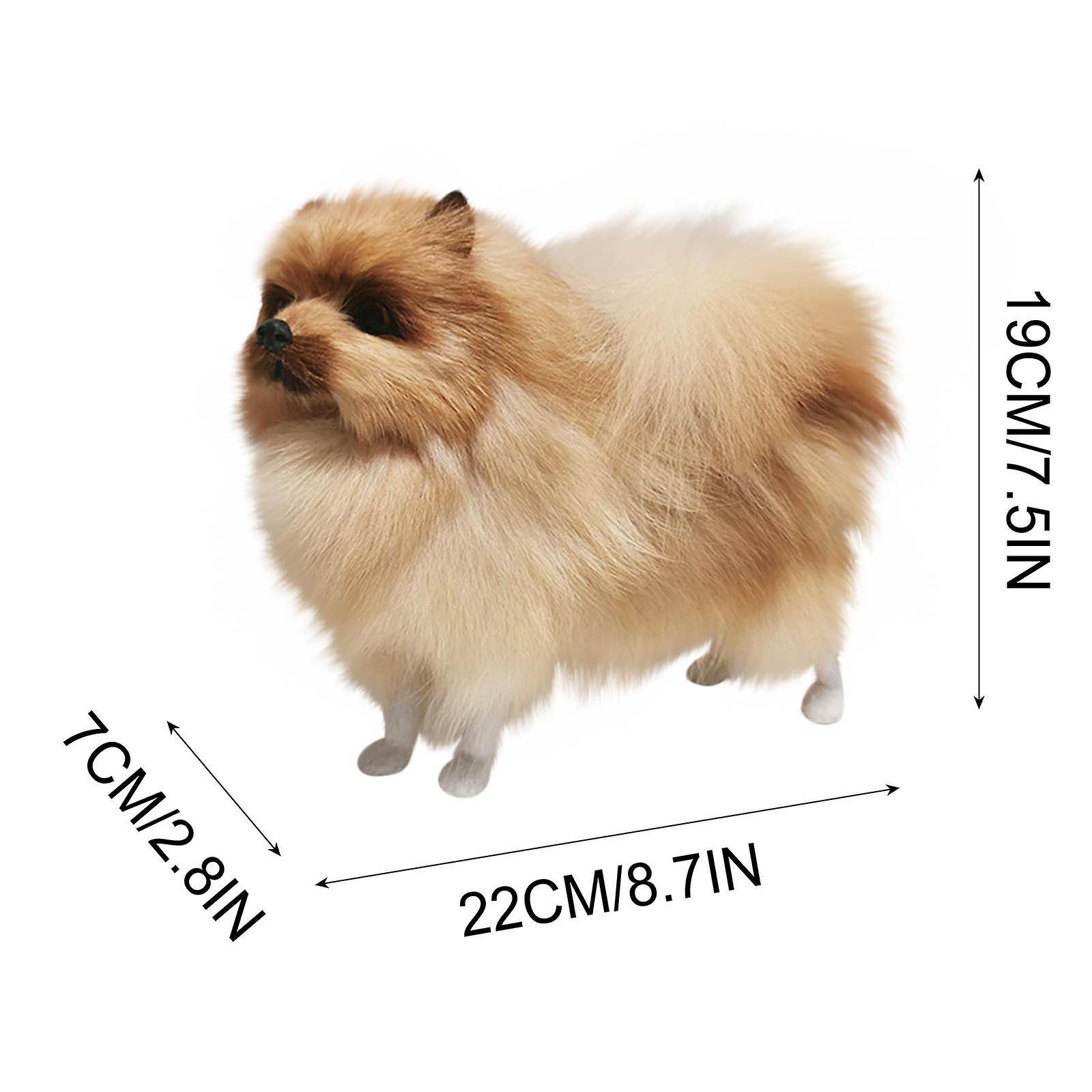 unbrand Simulation Model Simulation Pomeranian Dog Model Plush Toys Children's GiftsFAN20240301 Yellow