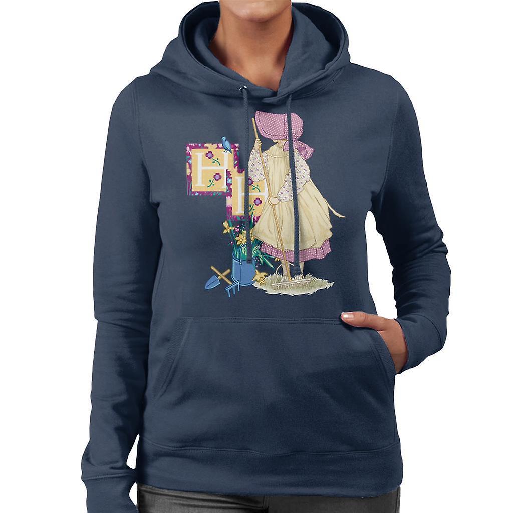 Holly Hobbie Gardening Women's Hooded Sweatshirt Navy Blue X-Large