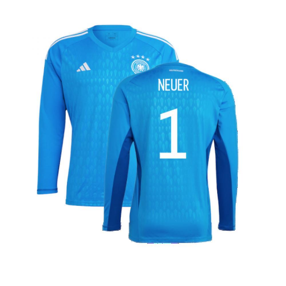 Adidas 2022-2023 Germany Home Goalkeeper Shirt (Blue) (Neuer 1) Large 42-44 inch Chest