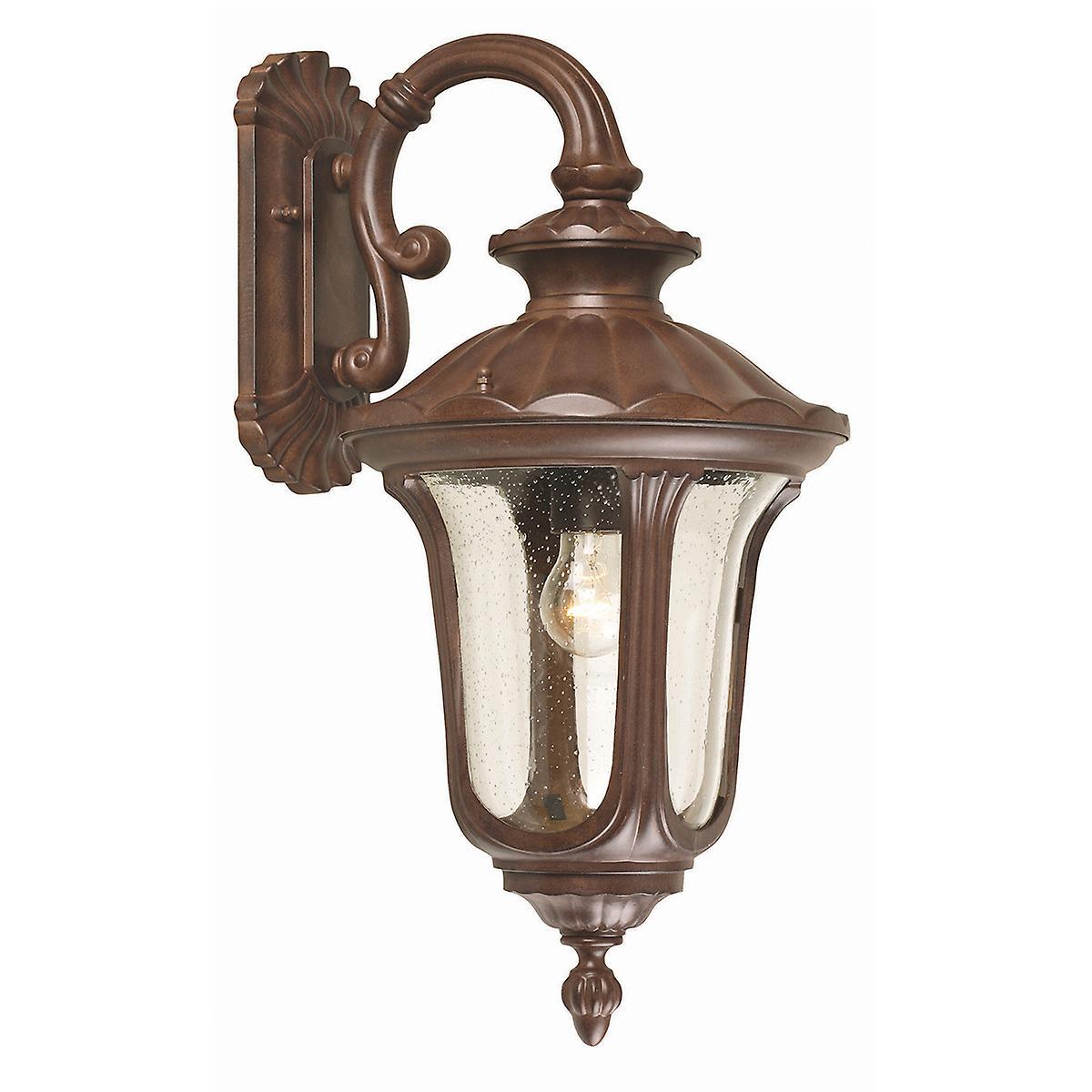 Chicago 1 Light Outdoor Medium Wall Lantern Light Rusty Bronze Patina IP44 E27