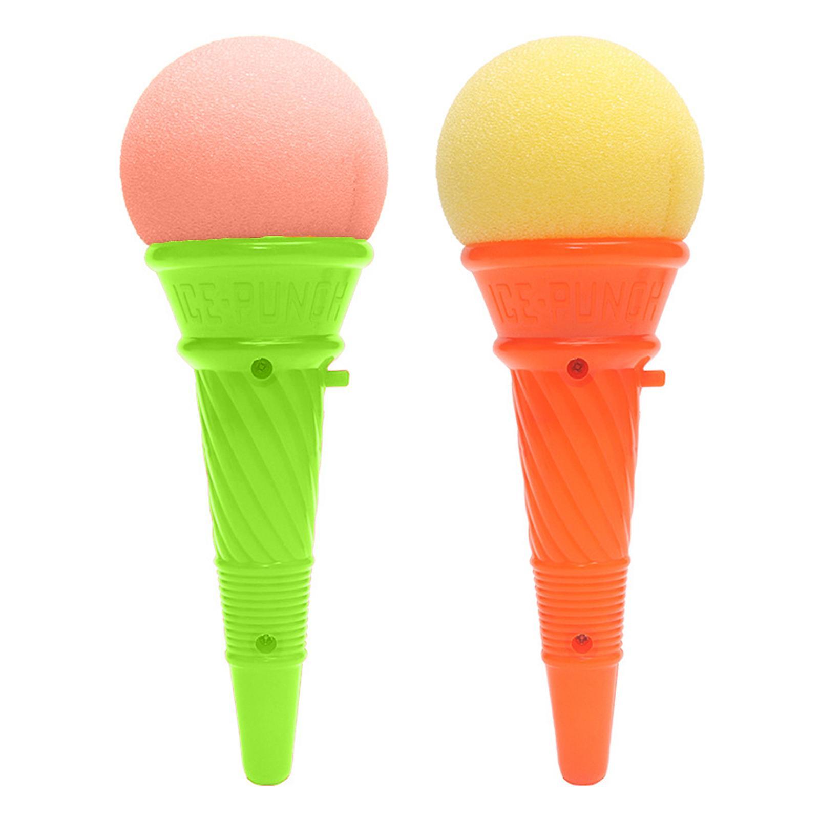 Yamaler Catapult Ball Toy Fun Foam Ball Ice Cream Shooter Party Favors Catapult Toy with Button Push Action for Kids Random Color