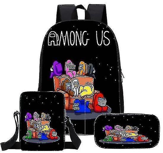 Among Us Game Backpack Kids Rucksack Crewmate Back To School Bag WHbyv