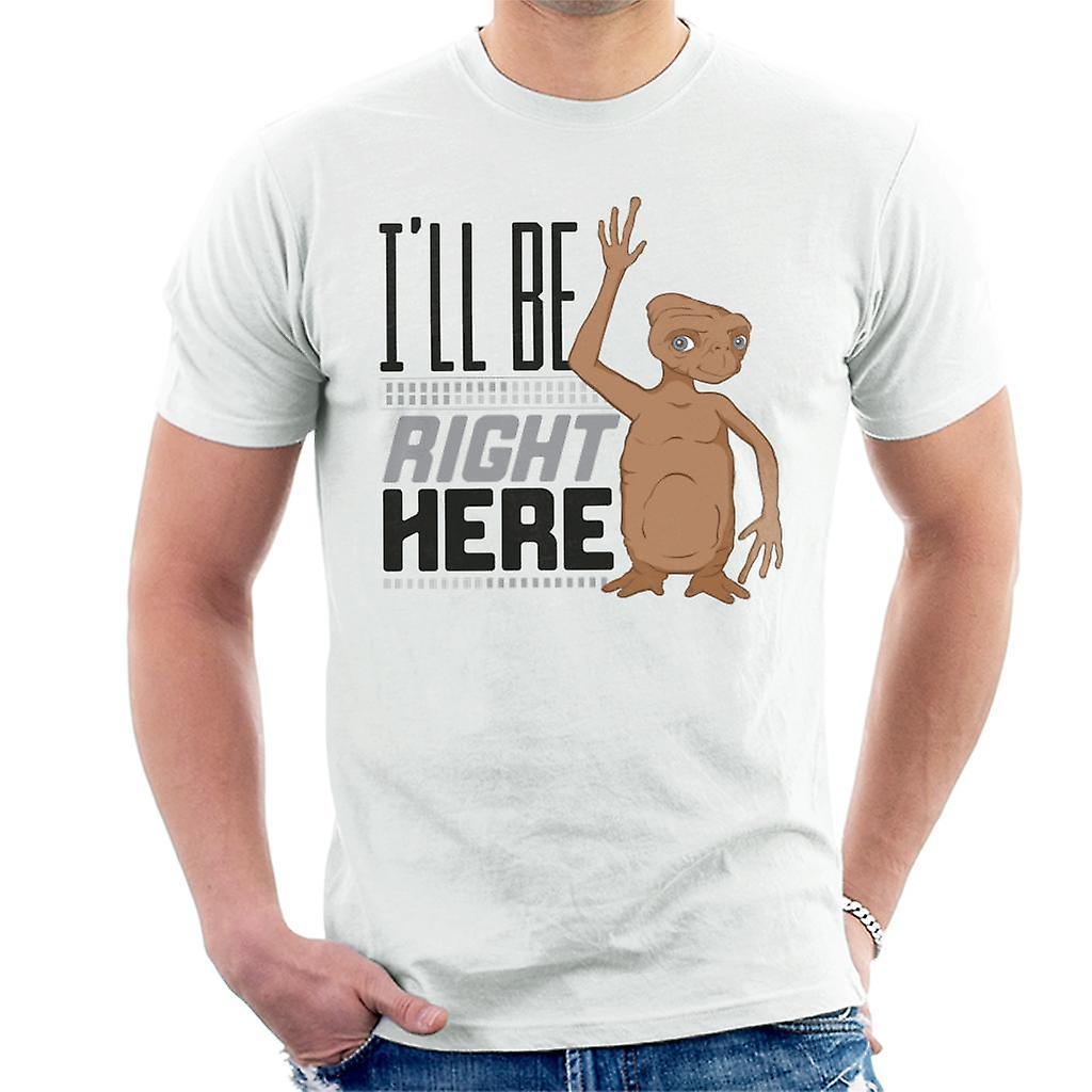 E.T. E.T. Ill Be Right Here Men's T-Shirt White Large