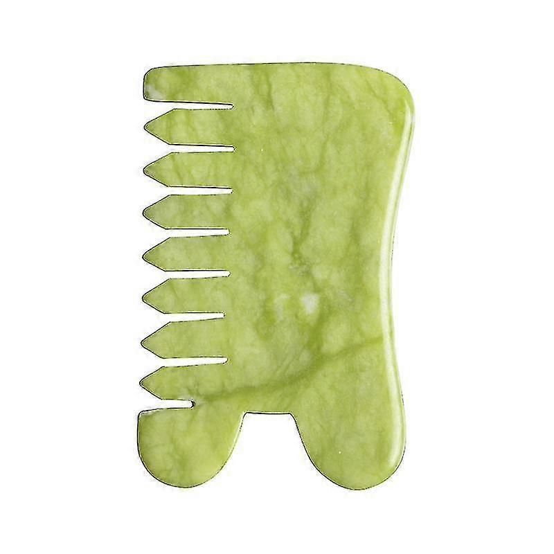 Tinor 2 Pcs Gua Sha Massage Comb, Natural Jade Stone Guasha Comb For Full Body Relaxing Head Scalp Massage