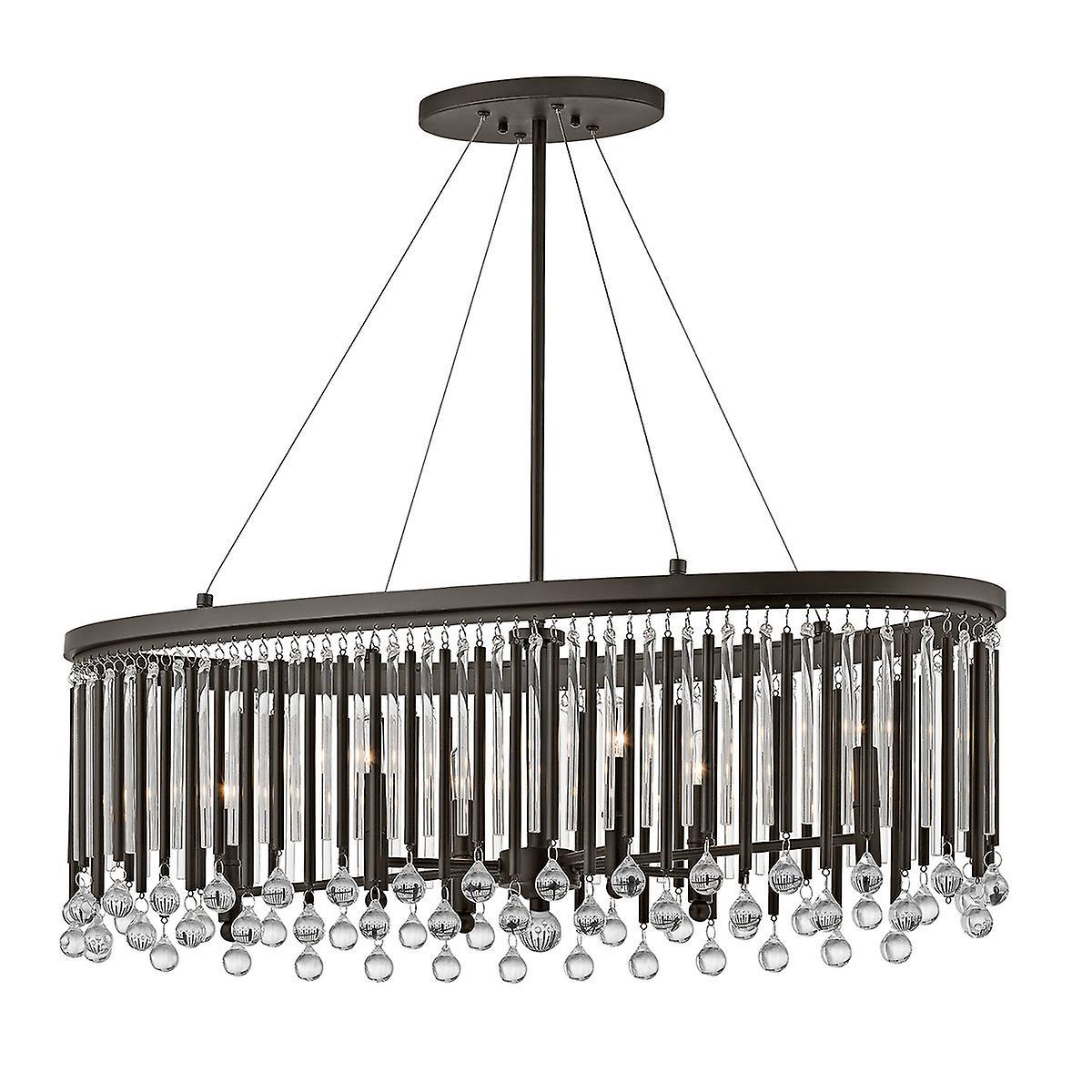 Piper 6 Light Ceiling Chandelier Pendant Bar Light Espresso E14